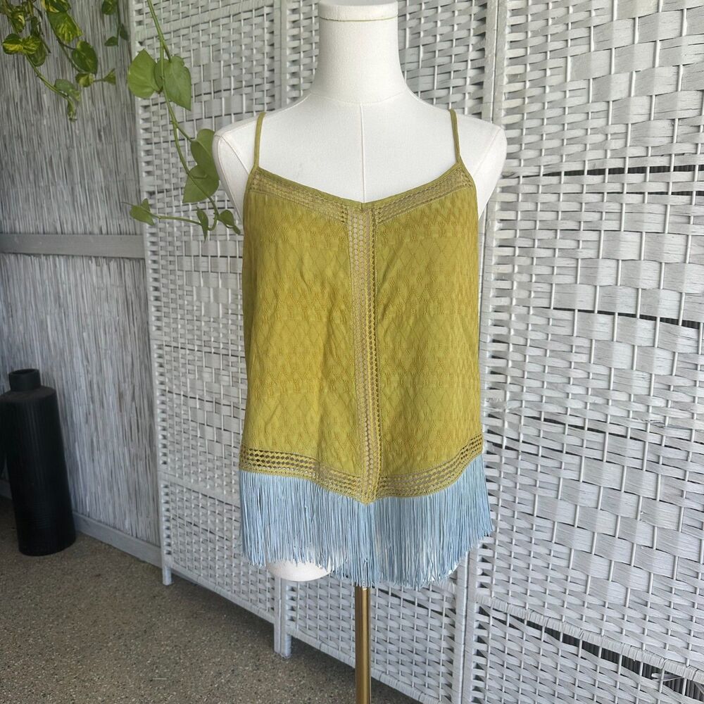 Idyllwind by Miranda Lamber Women's Large L Briarwick Jacquard Fringe Lace Green